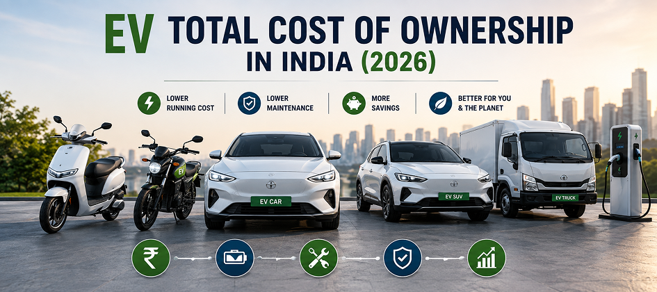 EV Total Cost of Ownership in India (2026): Purchase Price, Charging, Fuel & Maintenance Compared